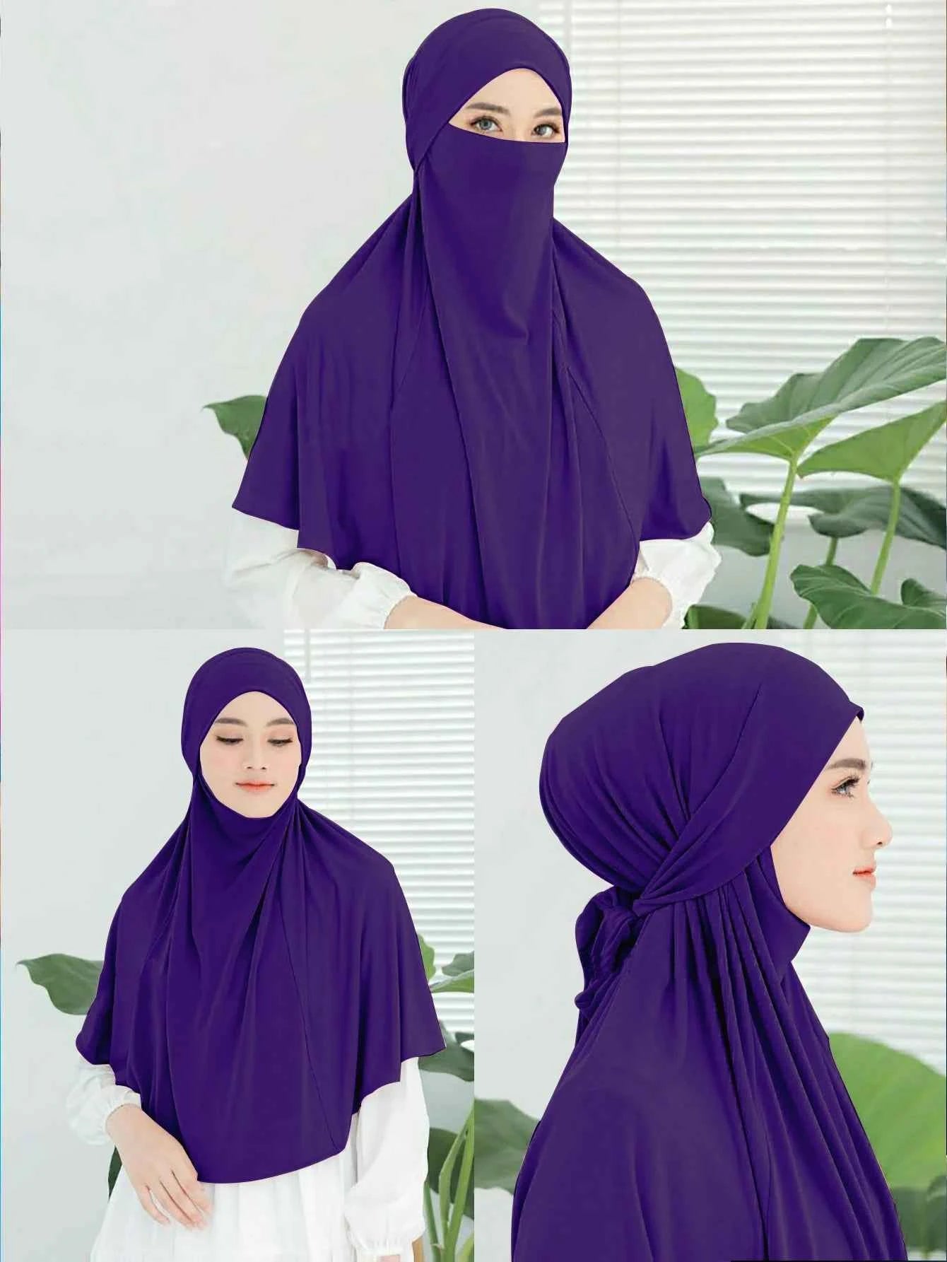 Plain Large Size Headband Muslim Hijab Women Instant Turban Top Quality Islamic Headscarf Ramadan