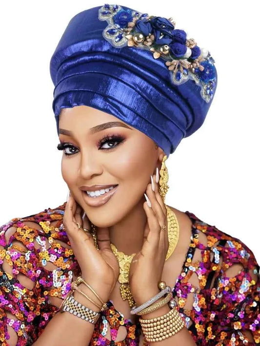 Exaggerated Big Braid Turban Cap for Women African Lady Head Wraps Nigeria Autogele Headtie Wedding Party Headgear Turbante