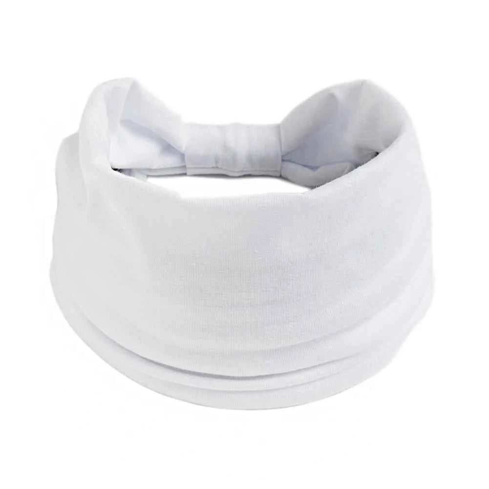 Women’s Solid Color Turban Headwrap – Soft Cotton Knot Headband Elastic Wide Hair Band for Yoga & Daily Wear