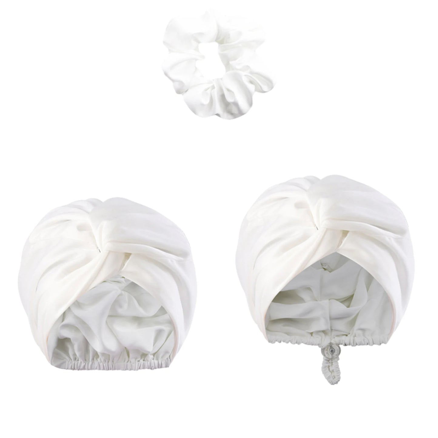 Unisex Solid-Color Adjustables Silk Satins Hair Bonnets High Elasticity Soft Sleep Cap For Women Men - NamafadStore