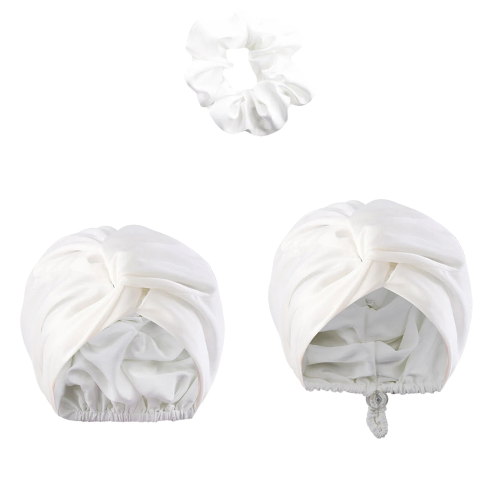 Unisex Solid-Color Adjustables Silk Satins Hair Bonnets High Elasticity Soft Sleep Cap For Women Men - NamafadStore