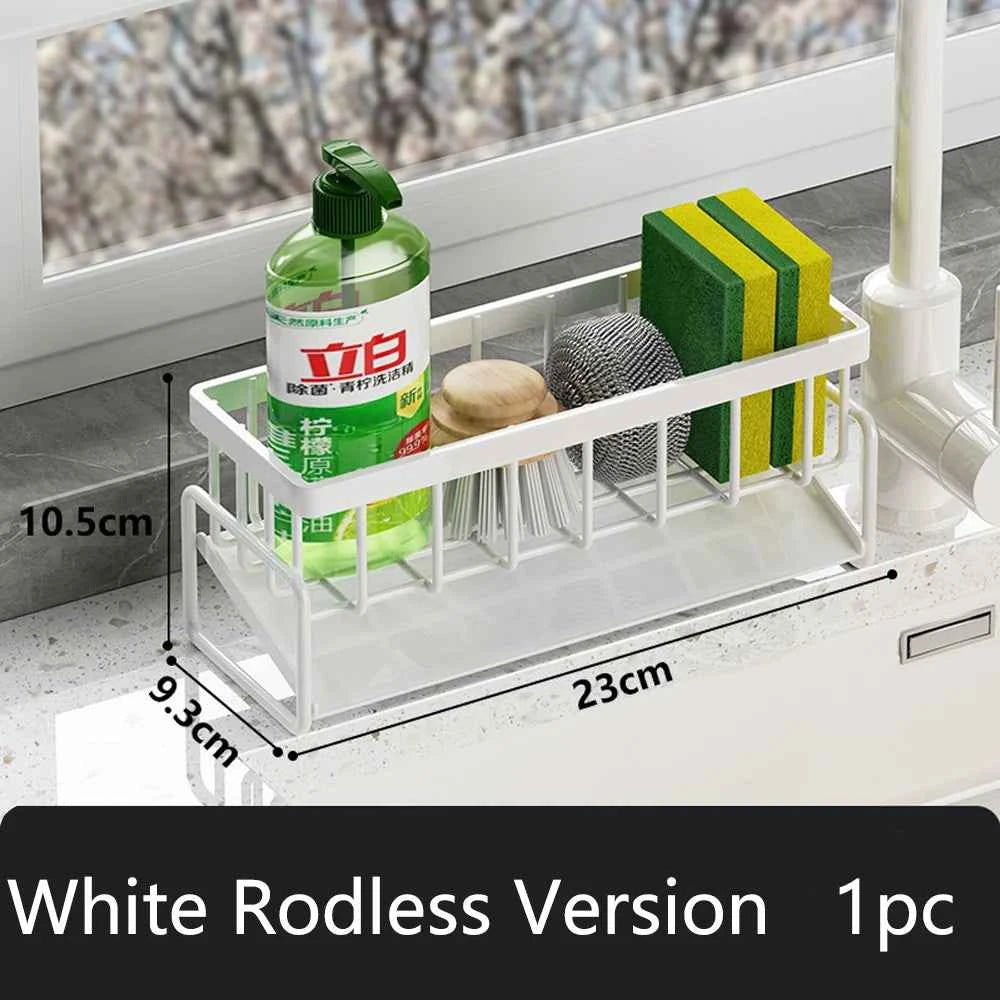 1-2 PCS Cloth Sponge Drain Rack Kitchen Dishwasher Countertop Multi-functional Sink Storage Rack Sink Ironwork Storage