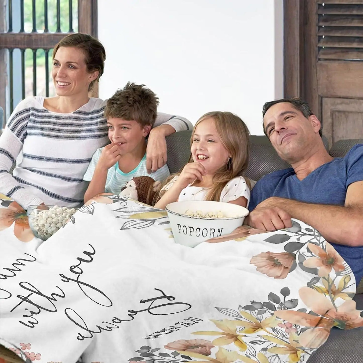“I Am With You Always” Bible Verse Blanket – Soft Christian Fleece Throw