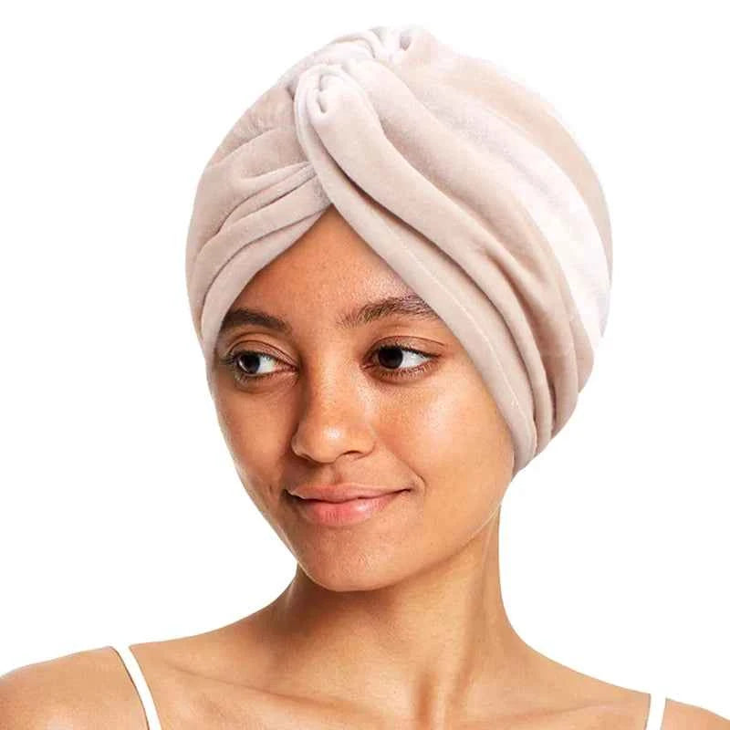 New Muslim Women Velvet Turban Hat Soft Stretch Cross Twist Cap Bandana Headband Chemo Beanie Cap Scarf Islamic Head Wrap