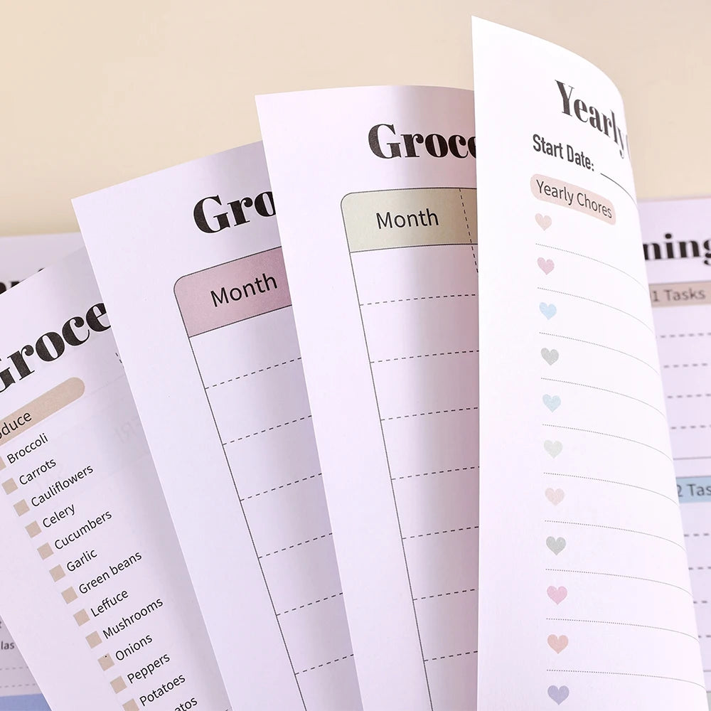 60-Sheet Undated Household Planner – Daily, Weekly & Monthly Cleaning Schedule