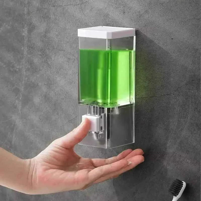 Homefish Perforated Manual Press Soap Dispenser Wall Mounted Traceless Disinfectant Bottle Bathroom Transparent Soap Dispenser
