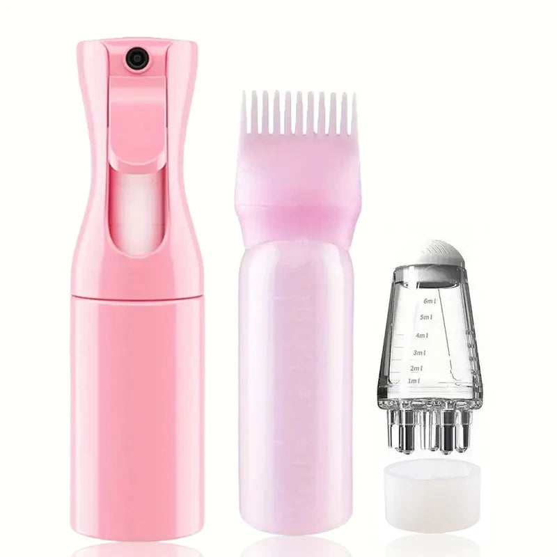 2/3pcs Spray Bottle Hair Growth Essential Oil Applicator Bottle & 1ml Scalp Massage Comb Set Scalp Care Tools for All Hair Types
