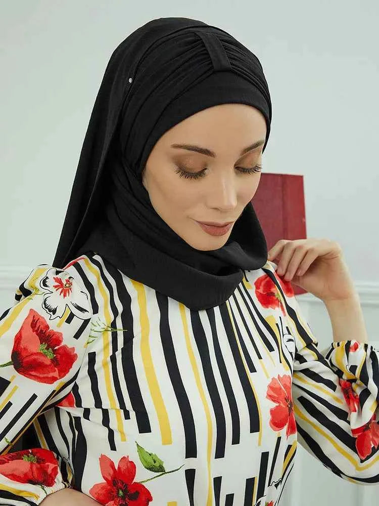 Large Plain Muslim Hat Inner Hijab Caps Ramadan Headwraps Pre-design