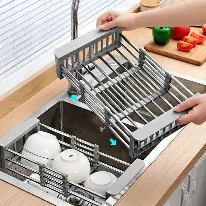 Scalable Sink Rack Dish Drying Rack Kitchen Storage Organization Tableware Drainboard Kitchens Accessories Organizer Shelf Home