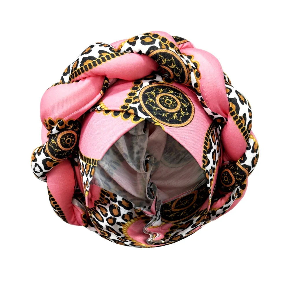 2024 New African Women Turban Cap Big Braid Head Wraps Cover Bonnet Beanie Female Headtie Hair Loss Chemo Cap Arab - NamafadStore
