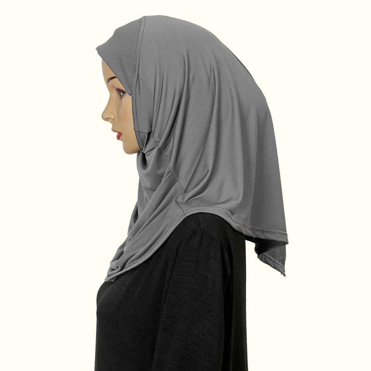New Ready To Go wear Instant Hijab for Women Solid Color Hemp Headscarf Neck Cover Sports Hijabs Pinless Islam Shawls and Wraps