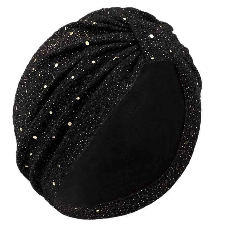 Women Knitted Twist Turban Hat Elegant Muslim Sequin Hijab Scarf Twist Headband Headwrap  Ladies Indian Hijab Turbante