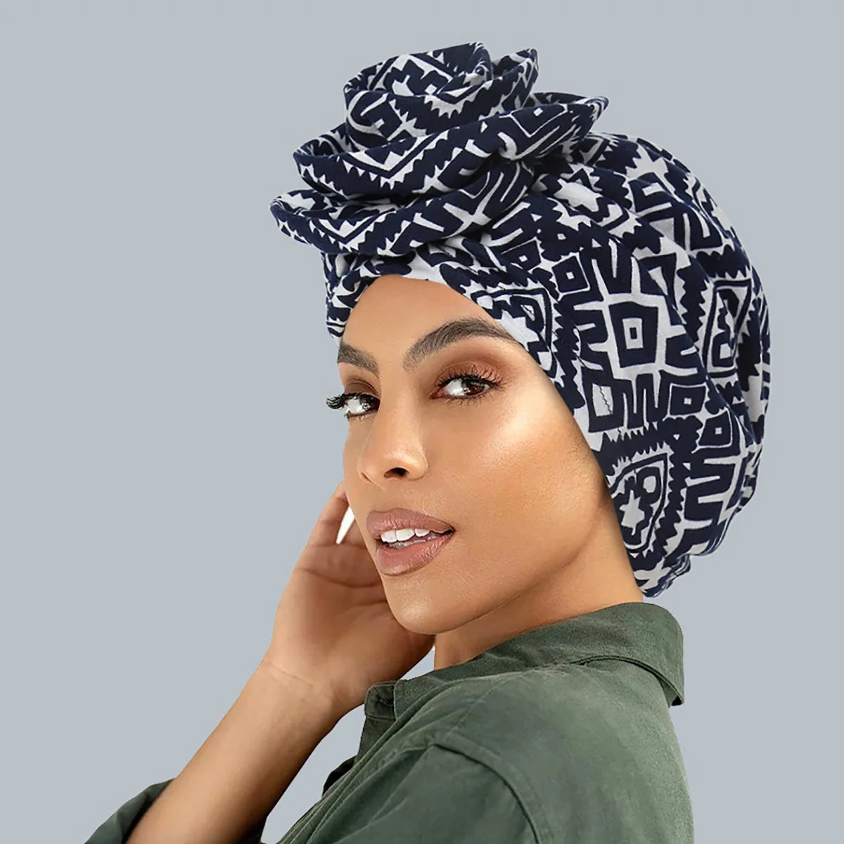 Ramadan Fashion Print Turban Hijab Hats African Head Wraps Elastic Muslim Hats Breathable Chemo Cap For Women Girls - NamafadStore