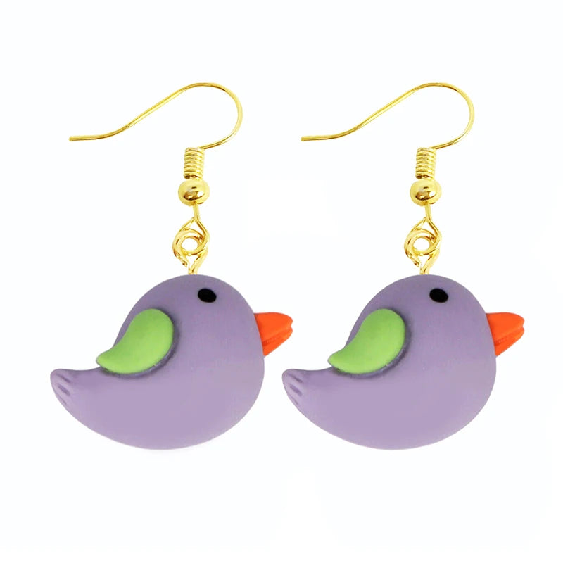 Earring For Women Resin Drop Funny Custom Cute Girls Gift Eardrop Kids Animal Duck Rabbit Flamingo Bird Jellyfish Cat