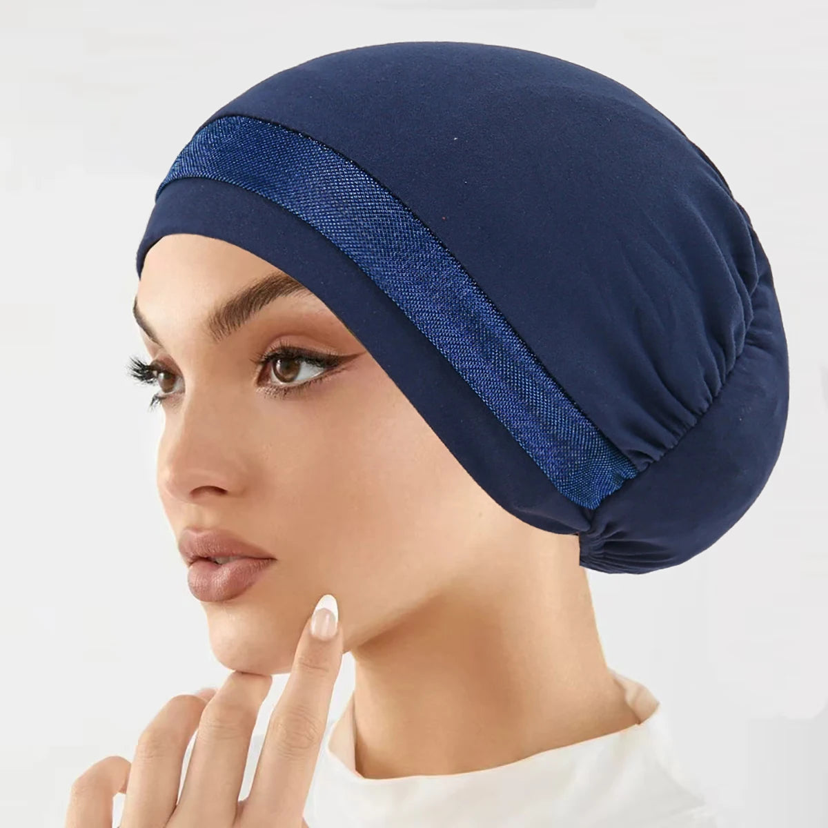 2025 New Muslim Hijab Women Scarf Hair Accessories Soft Elastic Cloth Hat Head Cover Wide Night Sleep Bonnet Hijabs for Girl