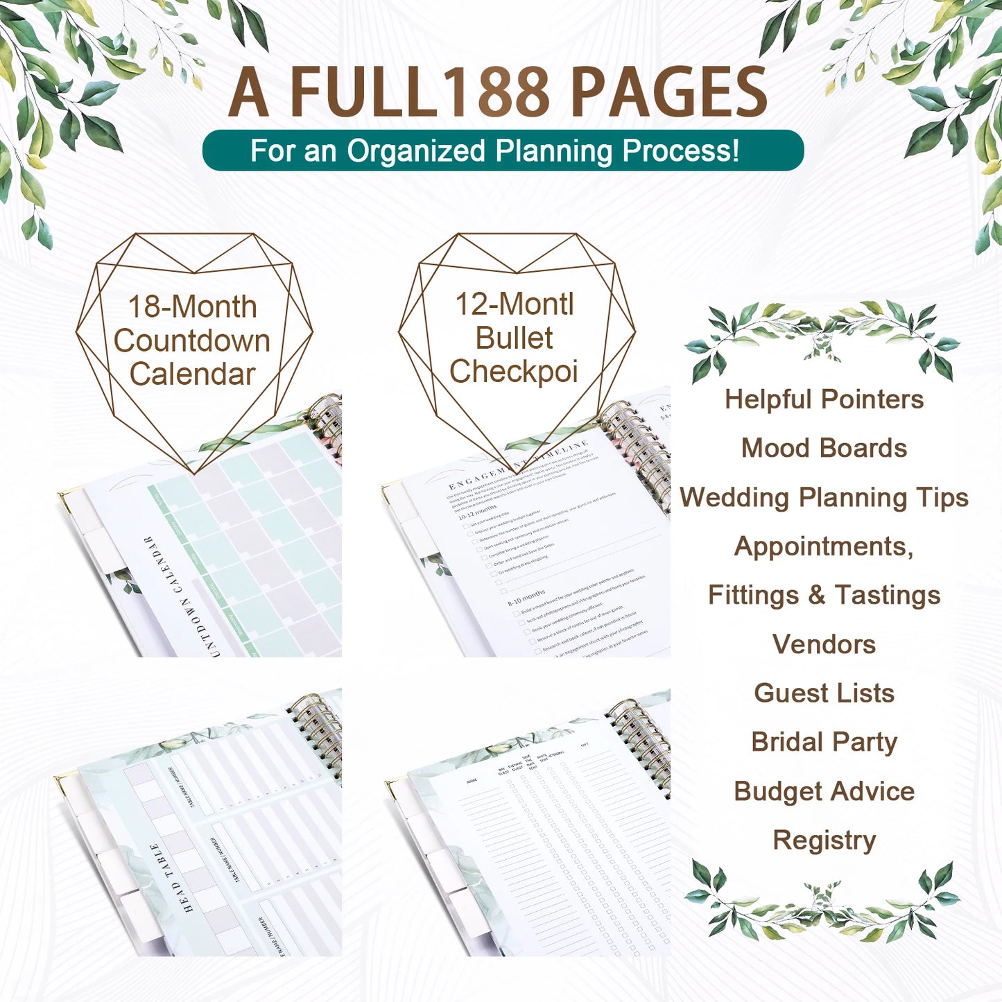 Wedding Guest Book & Planning Album – Minimalist Hardback Reception Signing Book