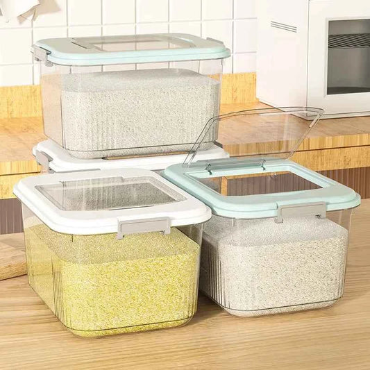 Kitchen Storage Box Rice Barrel Sealed Moisture Proof Bug Resistant Flour Tank Grain Storage Container Home Organization Bin