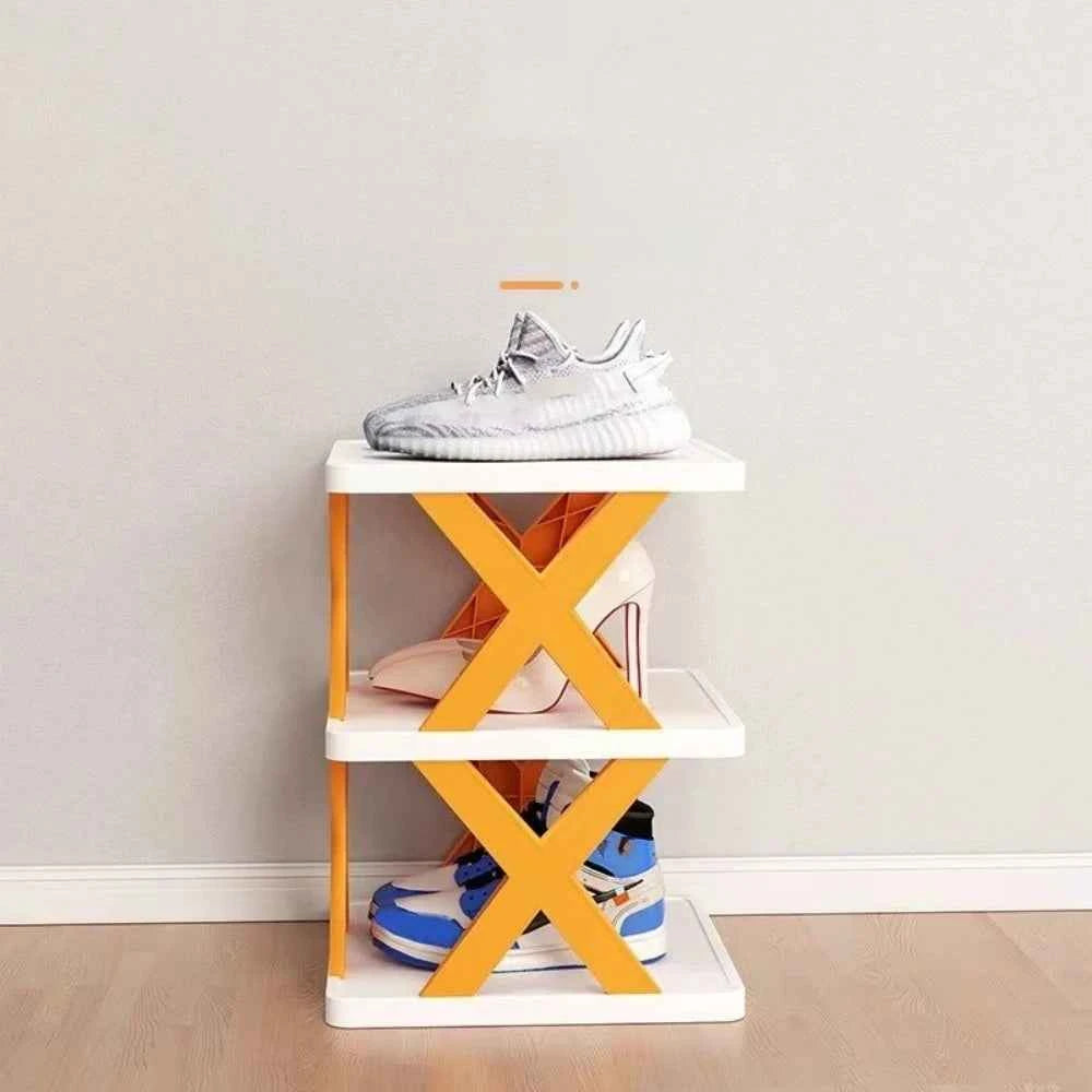 Detachable Folding Shoe Racks X-Shaped Space Saving Shoes Storage Organizer Plastic Dustproof Multi Layer Simple Shoes Shelf