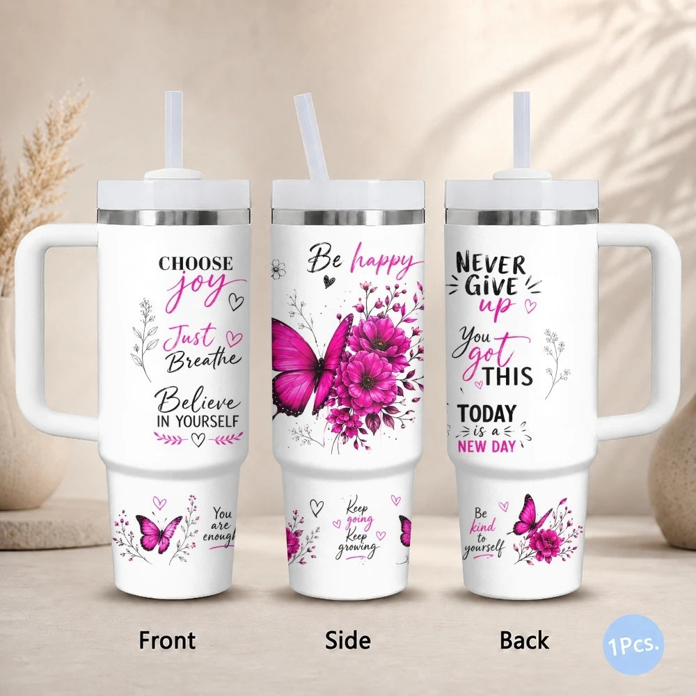 40oz Empowered Woman Tumbler – Inspirational Stainless Steel Travel Mug