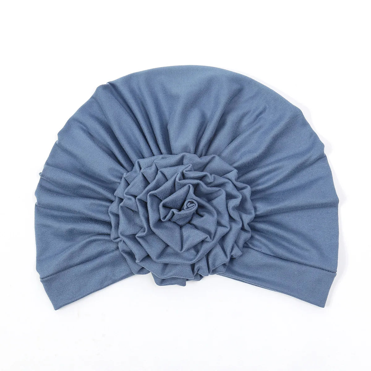 Trendy Crinkle Women's Hijab Solid Color Muslim Ladies Turban Bonnet Flower Decor Ramadan Head Wrap Head Scarf Indian Hat Mujer - NamafadStore