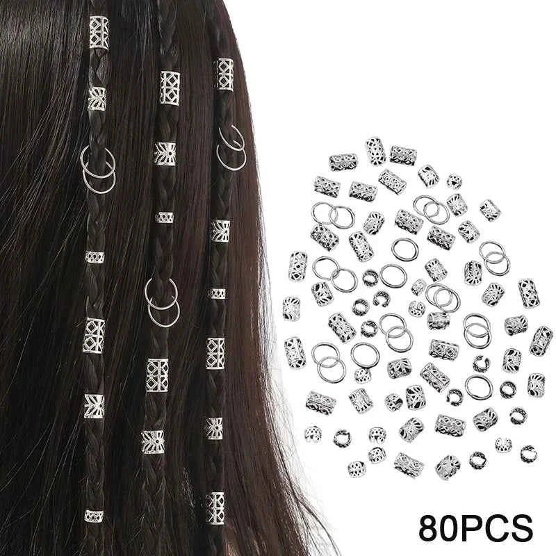 Dreadlock Hair Rings Adjustable Cuffs Clip Hair Braids Dirty Braids Bead Hairpin Hair Accessories Headwear For Women Girls