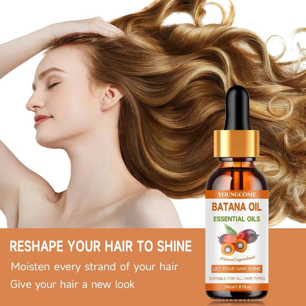 BATANA Oil Hair Care Kit - Strengthening Shampoo, Moisturizing Mask & Keratin Conditioner for All Hair Types Frizz Control 4pcs