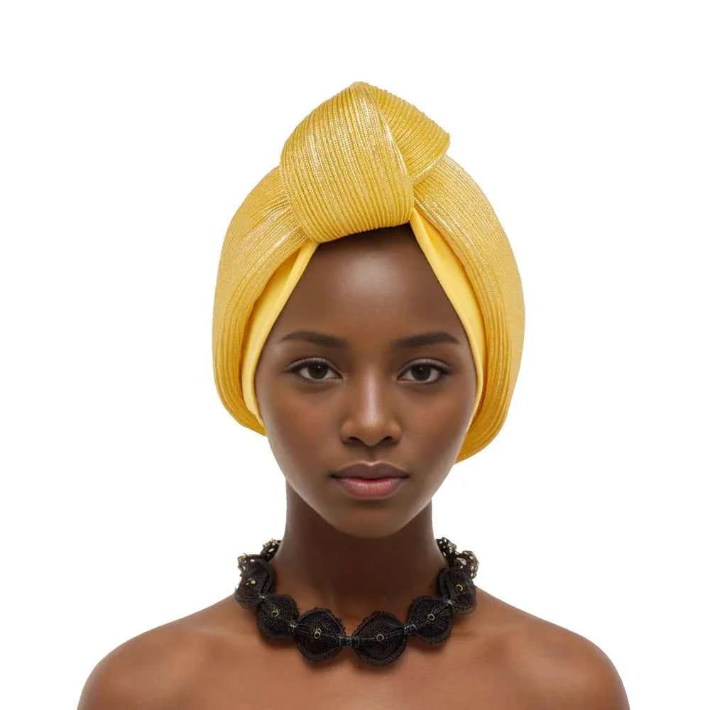 Fashion Women Top Knotted Turban Cap Female Bandana Headscarf Hat African Head Wraps Wedding Party Lady Headwear Bonnet