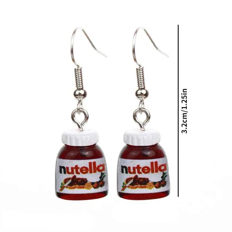 Creative Peanut Butter Chocolate Sauce 3D Resin Earrings Female Simulation Food Earrings