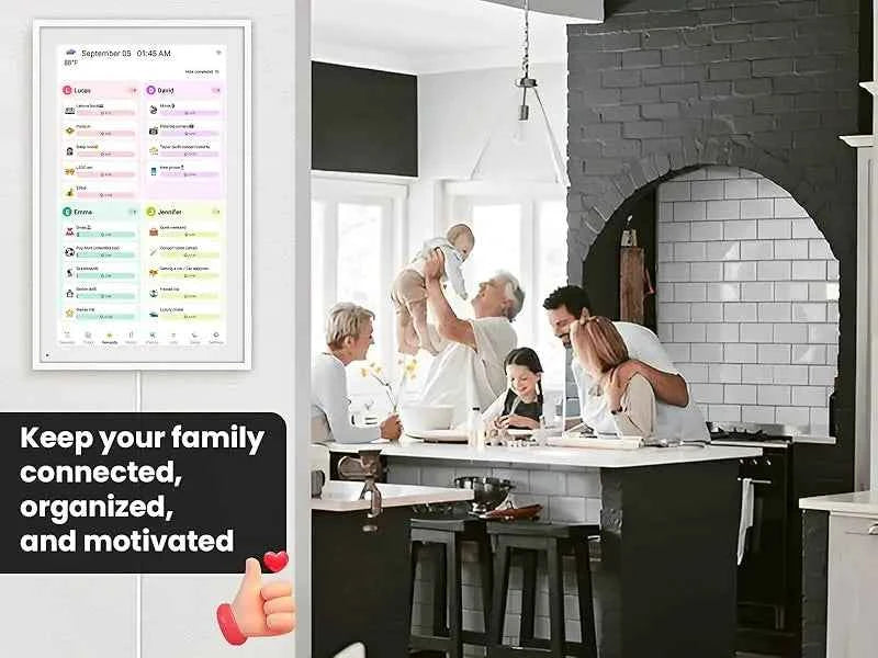 15.6 Inch Wall Planner Digital Calendar Chore Chart Smart Touchscreen Interactive Display APP Control 64GB for Family Schedules