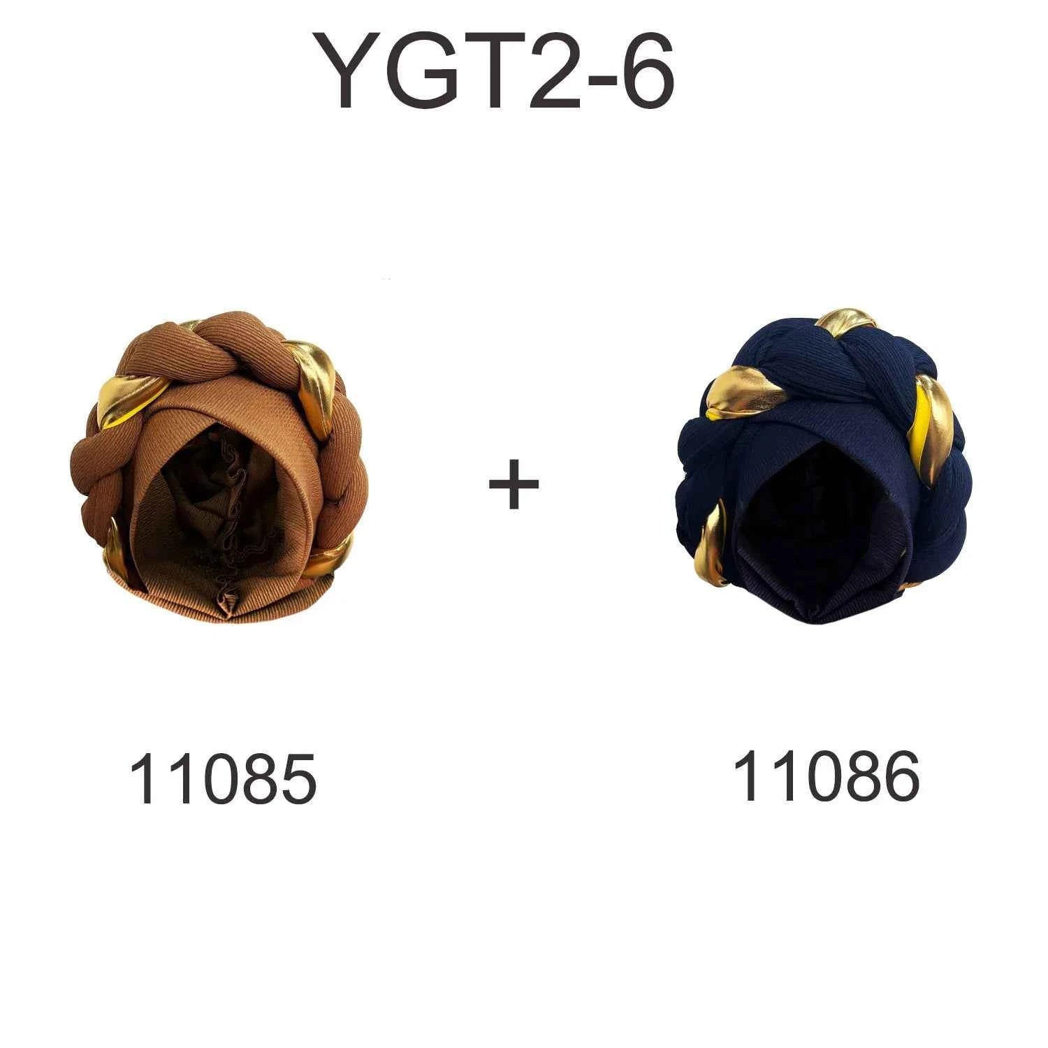2Pcs Set African Headtie Big Braid Turban Cap For Women Nigeria Female Wraps Lady Fashion Headgear Turbante Mujer