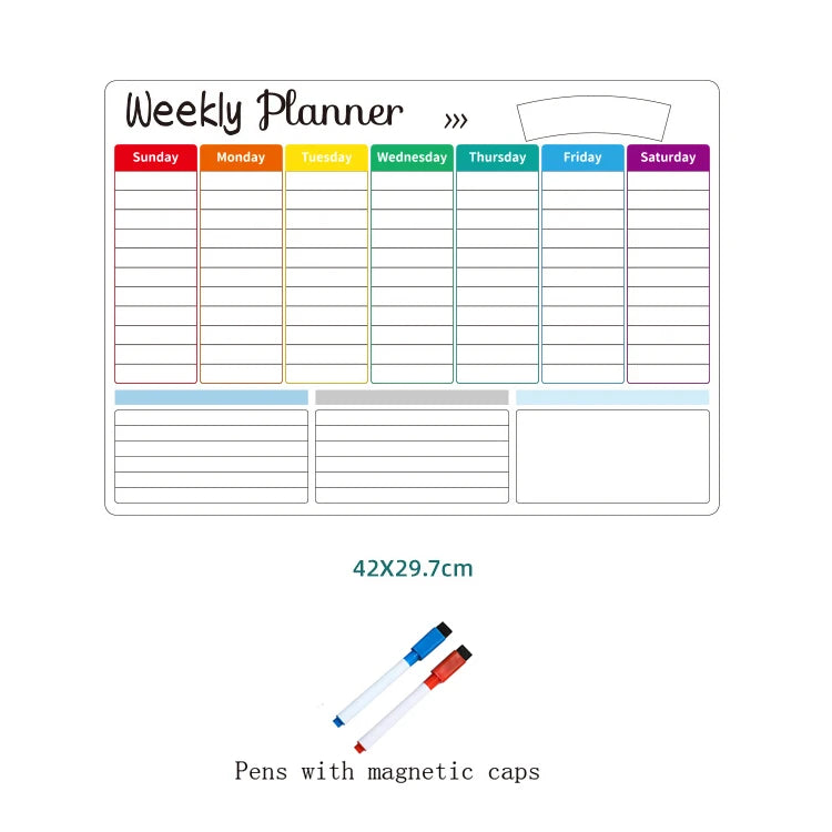 Magnetic Fridge Calendar – Monthly & Weekly Dry Erase Planner Whiteboard