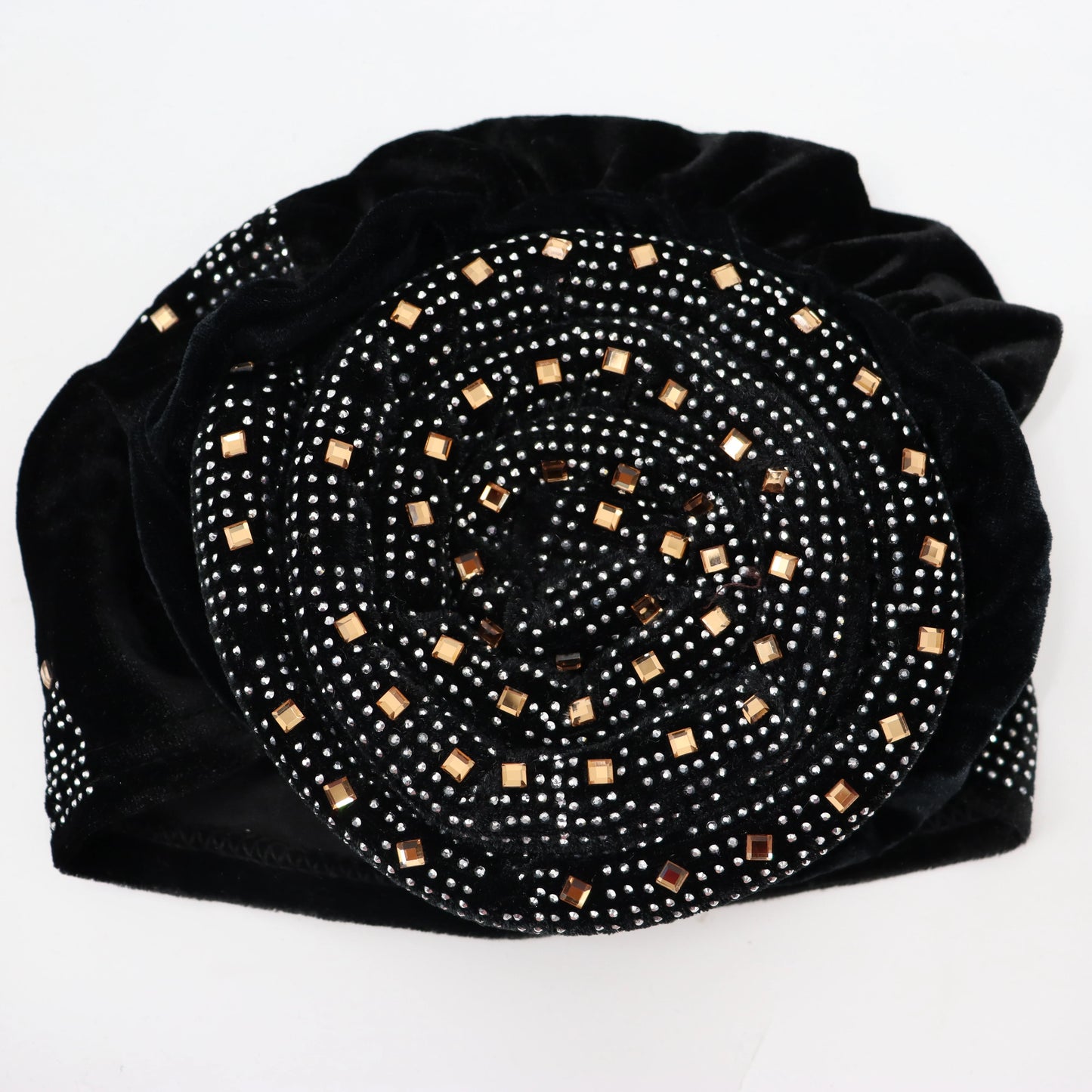 Soft Velvet Turban Cap for Women Muslim Headscarf Bonnet Elastic Female Headpiece Stylish Glitter Diamonds African Head Wraps - NamafadStore