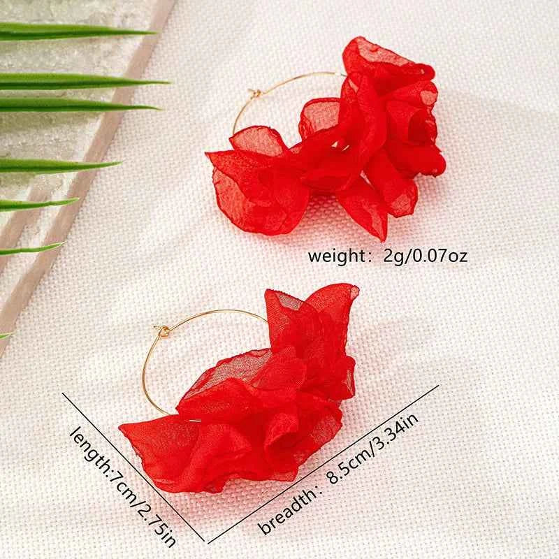 Coloured Flower Earrings for Women Simple Fashion Ear Jewelry Accessories Hot Sale Party Gift 2025 New Style