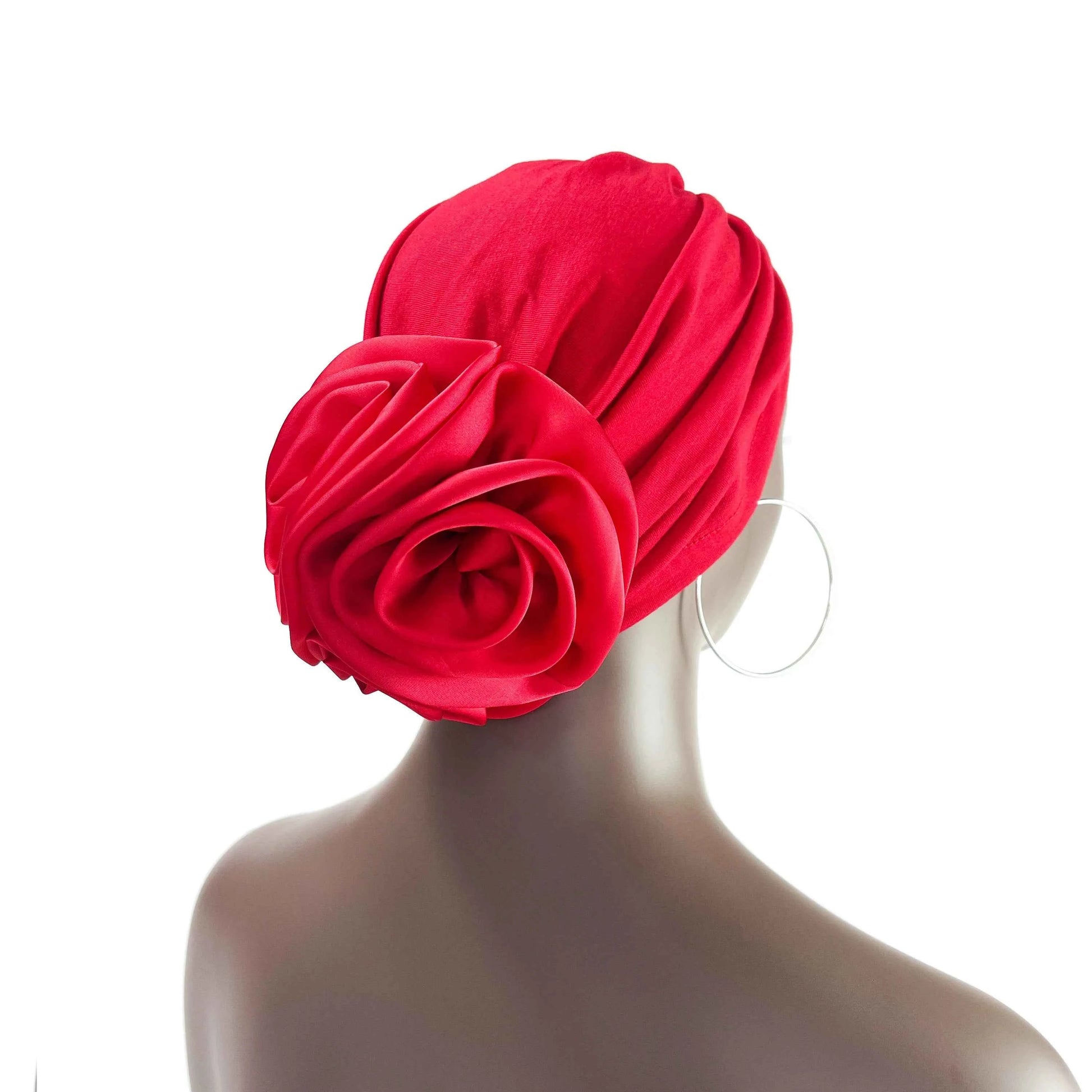 New Fashion Satin Flowers Turban Hijab Hats African Head Wraps Elastic Muslim Hats Breathable Chemo Cap For Women Girls