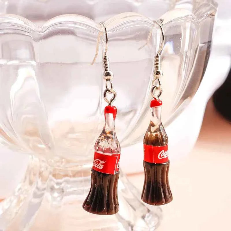 Fashion Simulation 3D Beer Cup Drop Earrings for Women Creative Drink Dangle Earrings Pub Party Jewelry Gifts