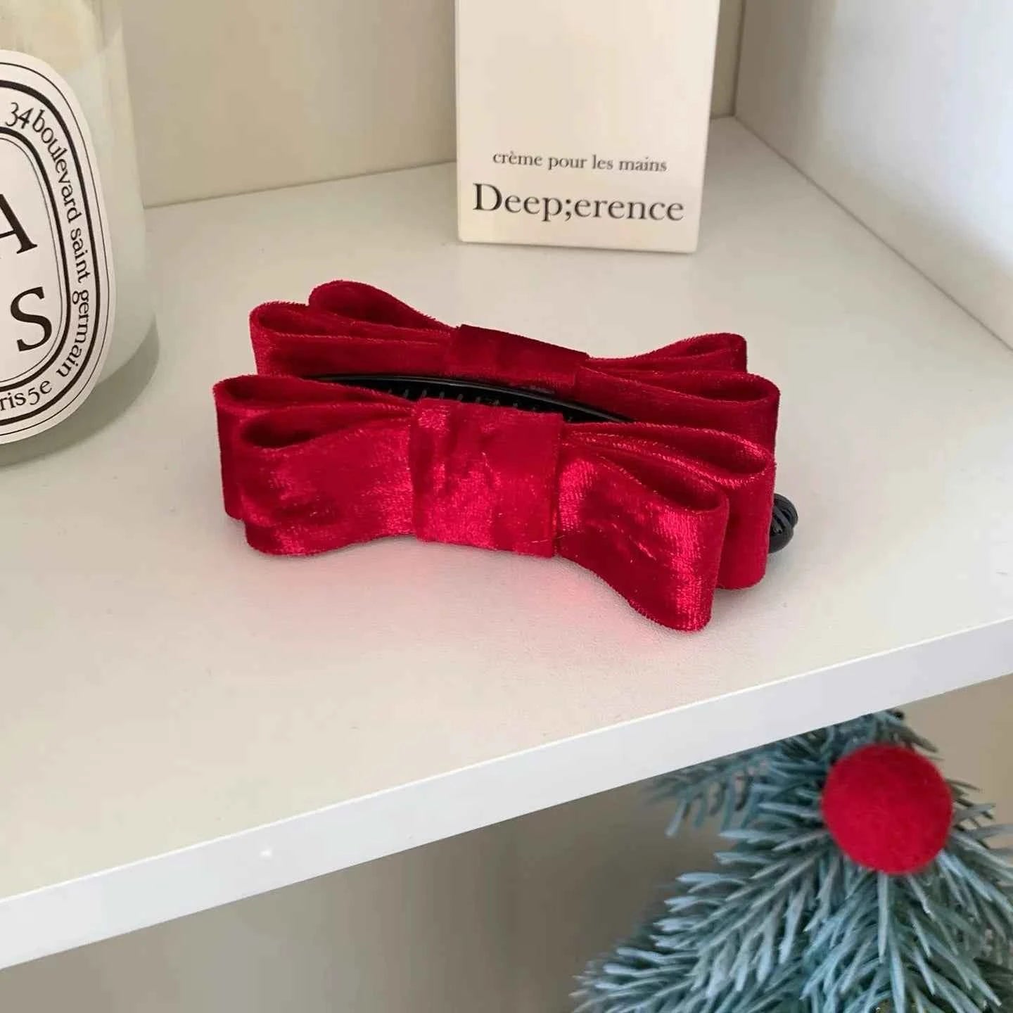 Lystrfac New Solid Color Fashion Fabric Bow Banana Hair Clips Hairpin for Women Back Head Ponytail Headdress  Hair Accessories