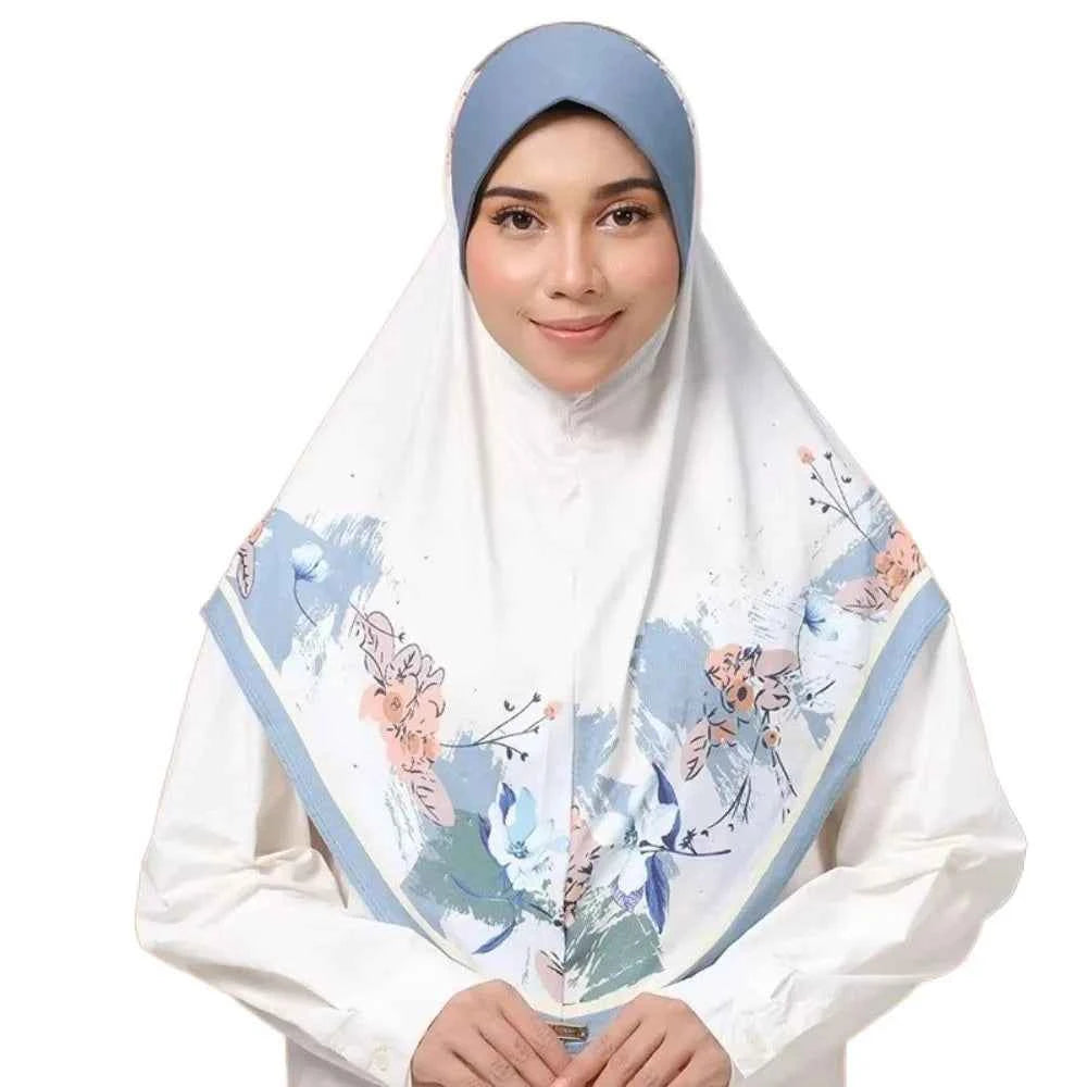 Flower Eid Al-Fitr Long Floral Turban Adjustable Multiple Colors Printed Arab Lady Headscarf Chiffon Hijab Head Wrap Women