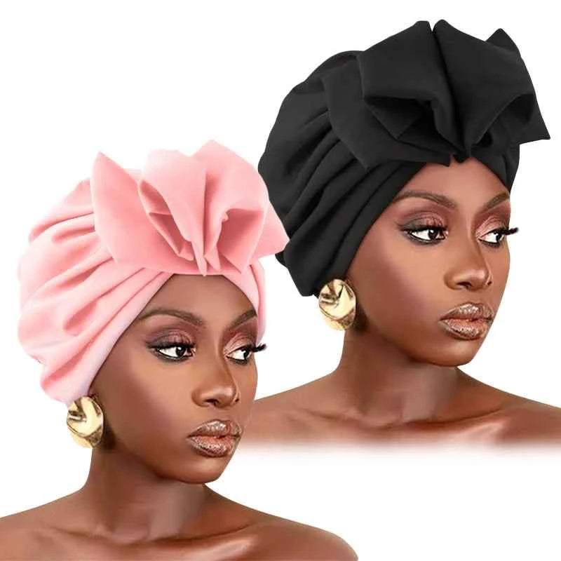 2psc New Muslim Women Turban Hat Hijab Bonnet Indian Cap Head Wrap Elastic Hair Bands Hat Beanie Ladies Girls Hair Accessories