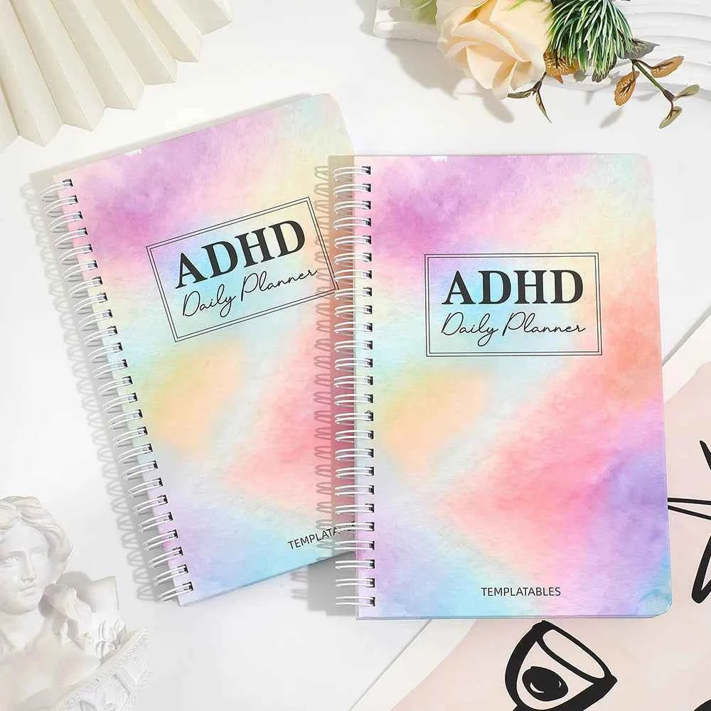 64 Sheets Undated ADHD Daily Focus Planner A5 Notebook with Stickers Multi-Color Pages for Neurodivergent Adults Students