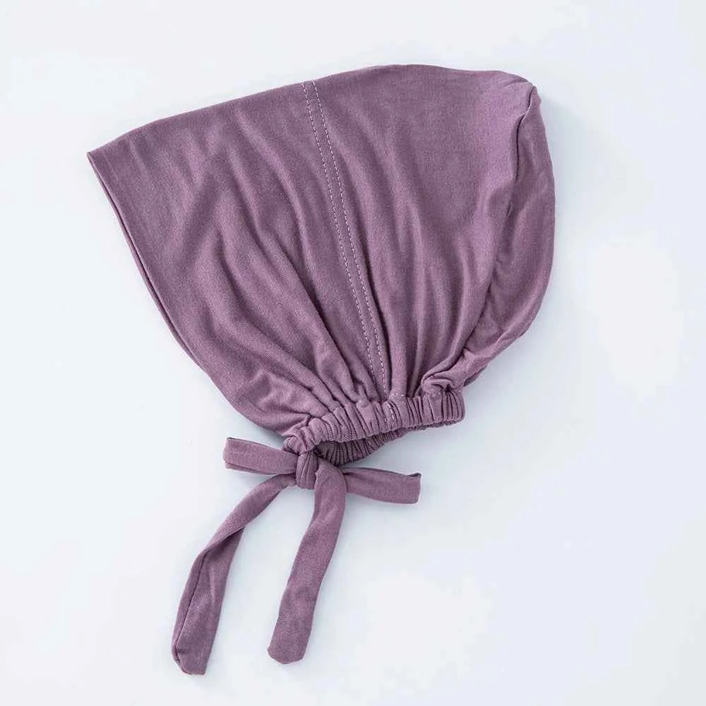 82 colors Tie Back Undercaps Fashion Women Inner Hijab Muslim Cap Bonnet Plain Islamic Cotton Spandex Jersey DEW Underscarf