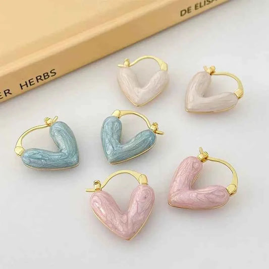 Korean Fashion Heart Drop Earrings For Women Jewelry 2025 Trending Creative Women's Earrings Ear Buckle Accessories Pendientes
