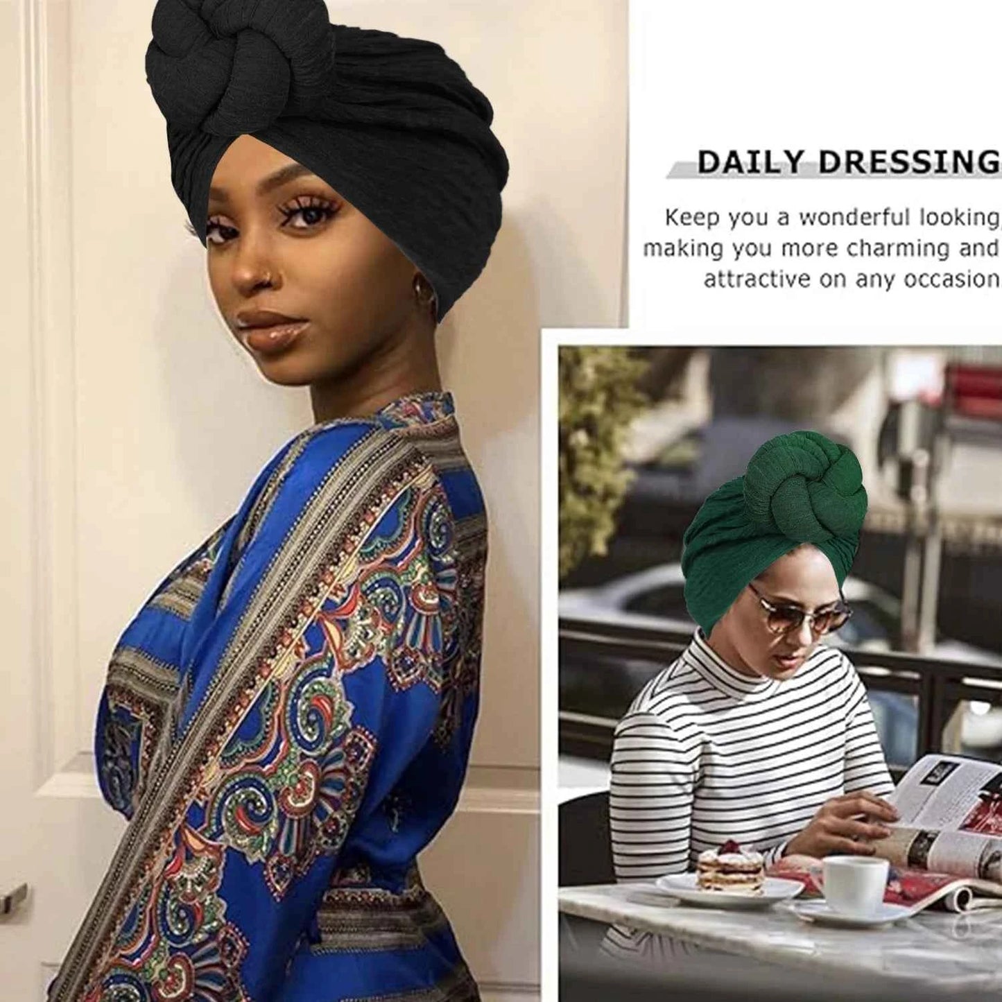 Women's Fashion Turbans New Bubble Cloth Large Plate Flower Elastic Leisure Comfortable and Breathable Daily Hat Headband Hat
