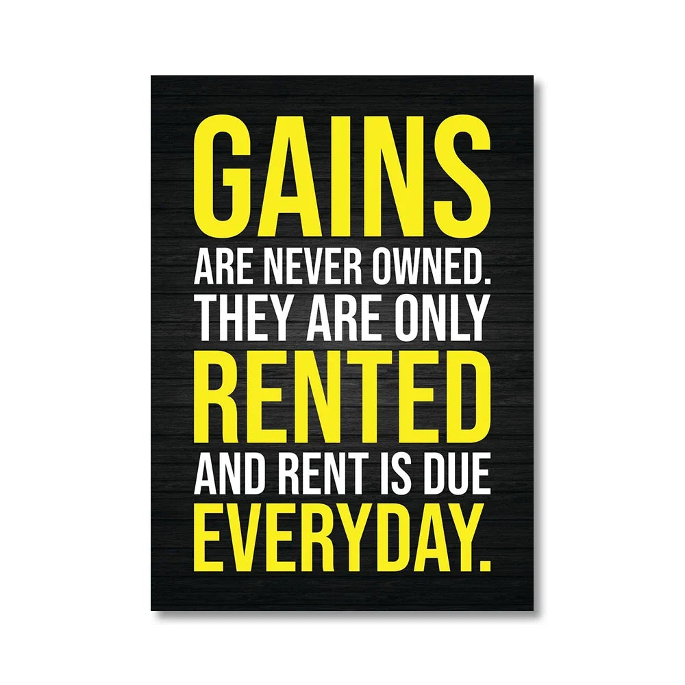 Office Decor Exercise Motivational Quote Minimalist Wall Art Print Canvas Painting Posters for Living Room Modern Home Decor