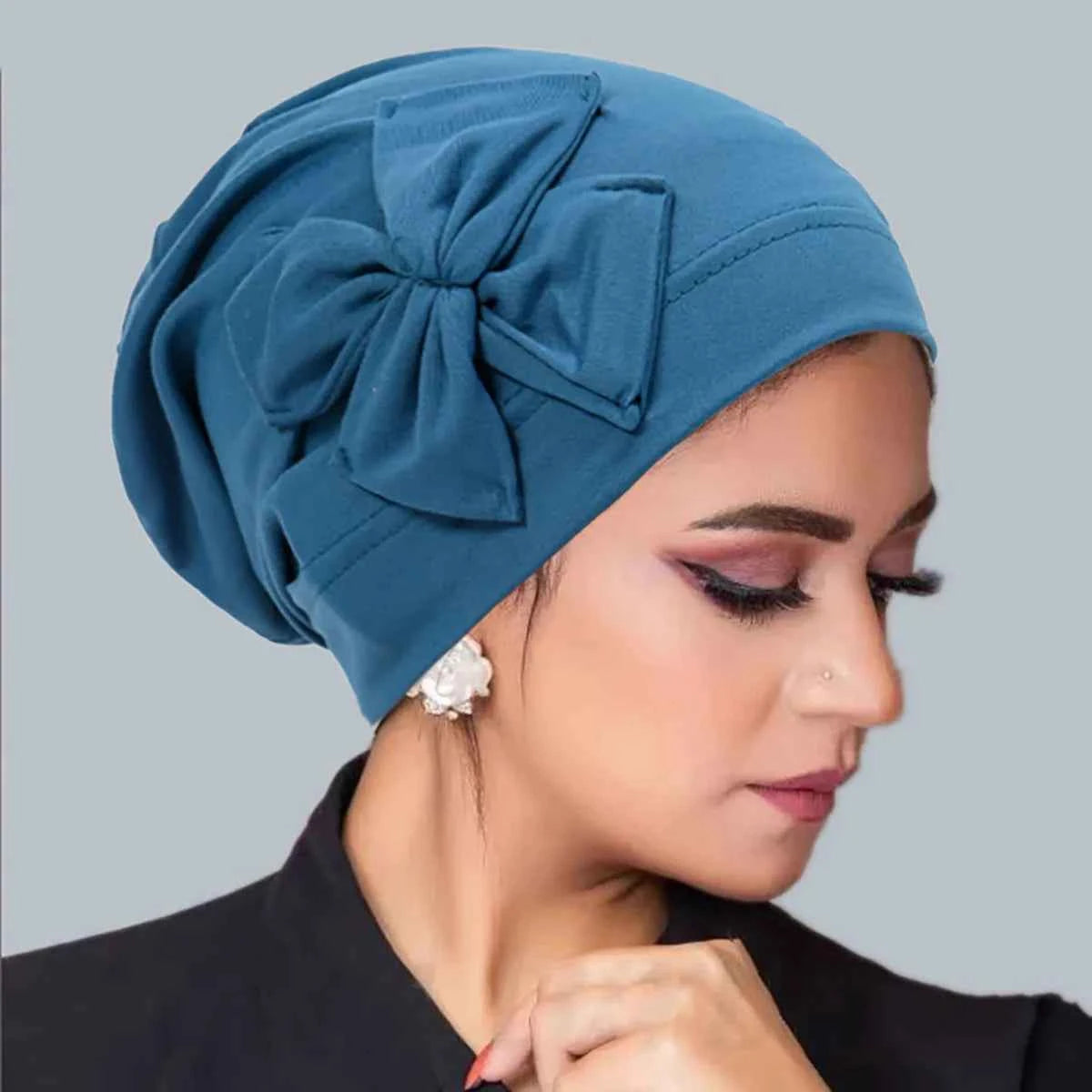 New Muslim Women Inner Hijab Hat Bowknot Turban Indian Bonnet Headscarf Beanies Hair Loss Head Wrap Chemo Cap Turbante Mujer
