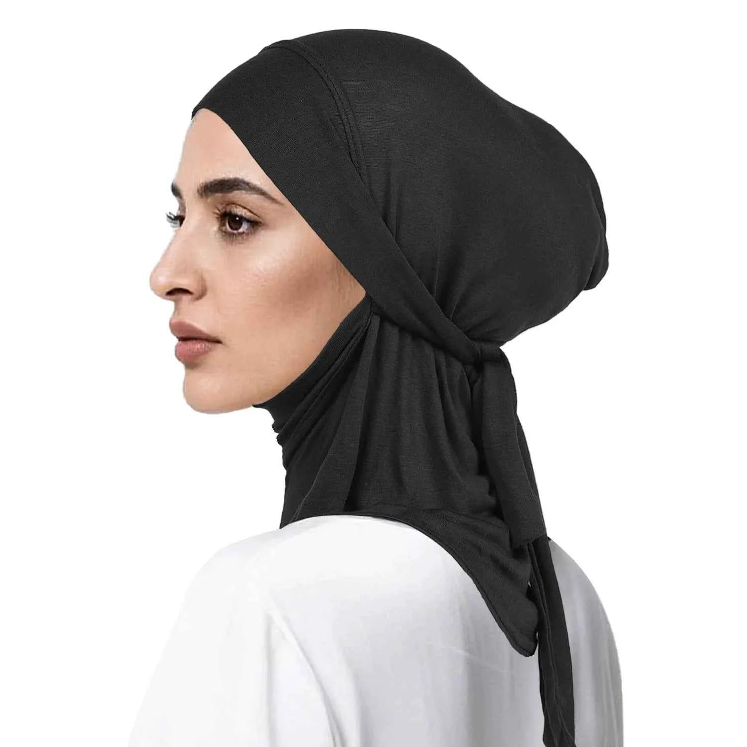 Soft Muslim Turban Hat Inner Hijab Caps Islamic Underscarf Bonnet India Hats Female Headwrap