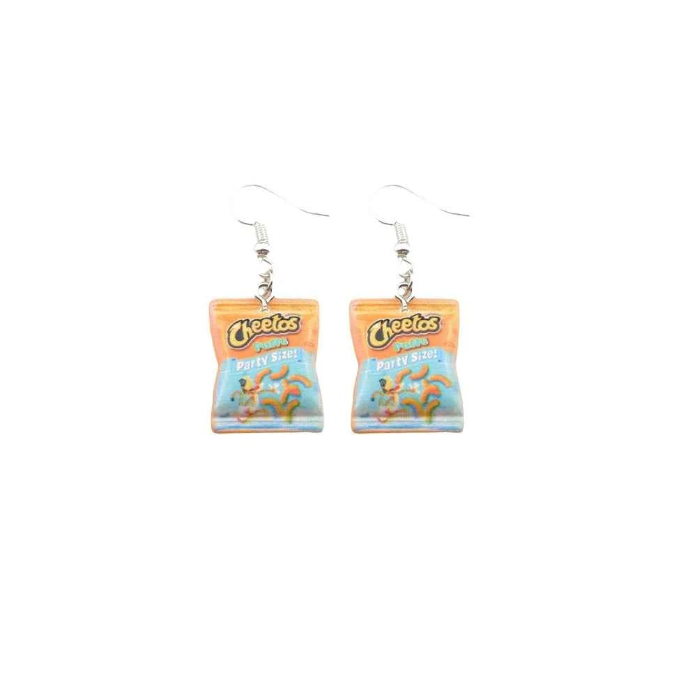 Cute Snacksle Earrings Set Potato Chips Drop Earrings for Women Children Colorful Cartoon Jewelry Gifts