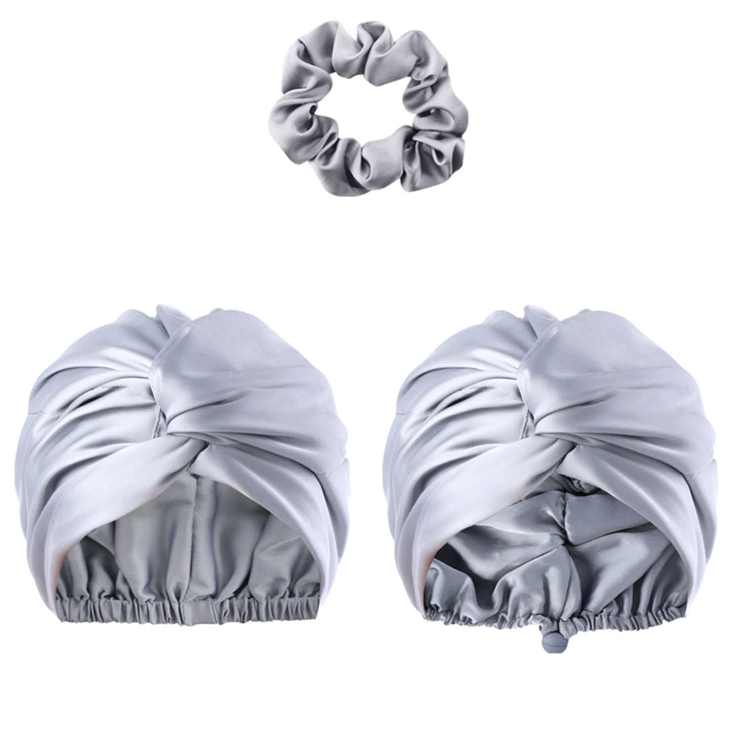 Unisex Solid-Color Adjustables Silk Satins Hair Bonnets High Elasticity Soft Sleep Cap For Women Men - NamafadStore