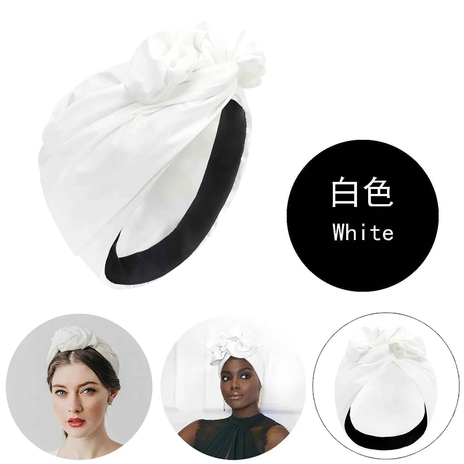 French Retro Women's Turban Cap Ladies Cross Bandana Hat Female Fashion Head Wraps Muslim Headscarf Bonnet