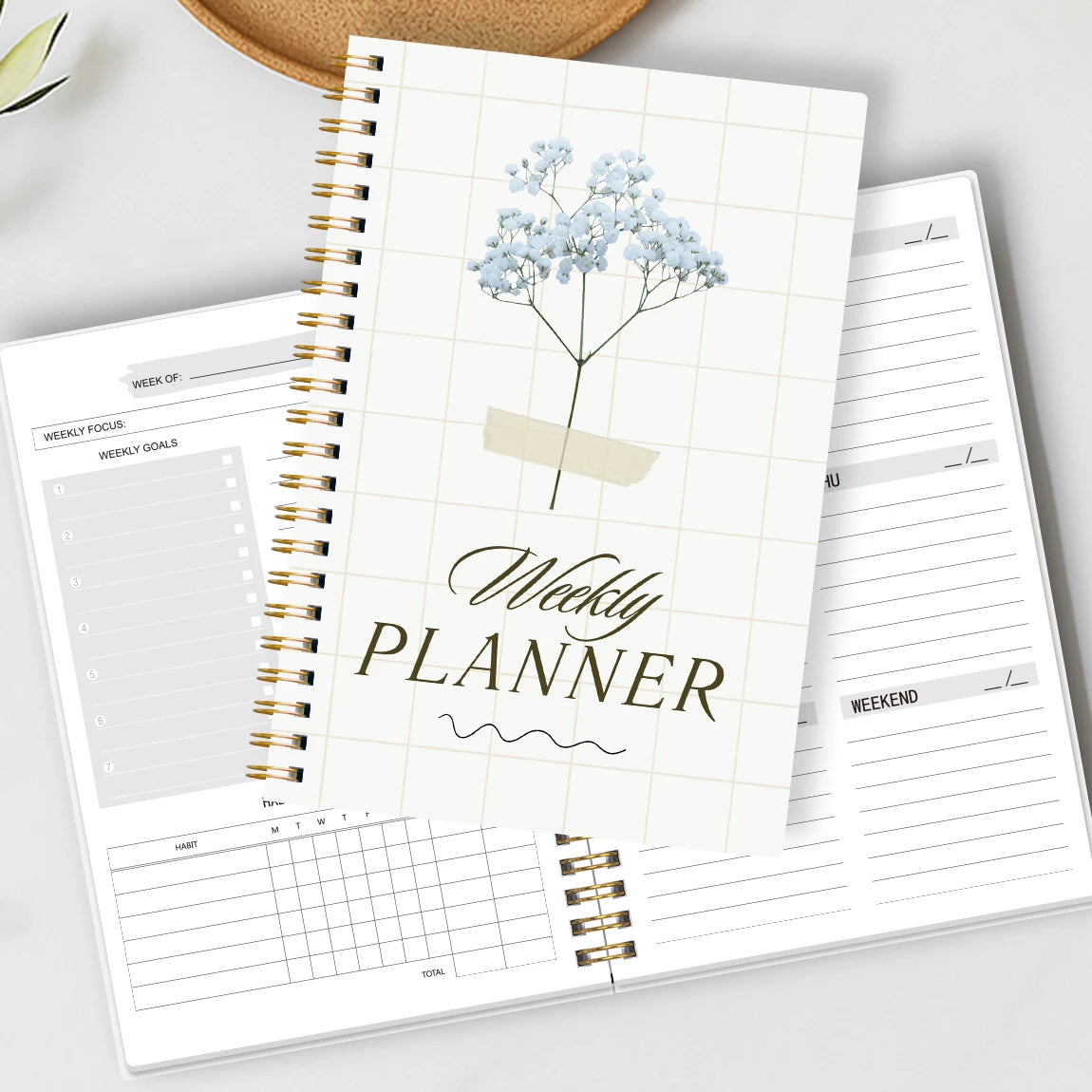 A5 Undated Weekly Planner Notebook – To-Do List & Habit Tracker