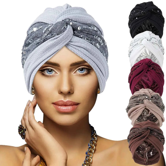Bonnet For Women Cap Turban Folded Bud Exquisite Headscarf Casual Comfortable Fashion Versatile Warm Cross Hat Edge Wrinkle Lace